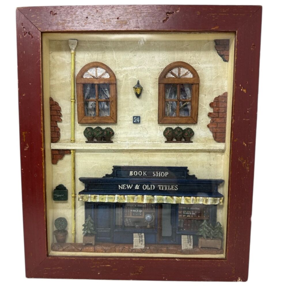 Anton Pieck Framed 3D shadow Box VTG Book Life Shop 60s 70s Dutch Artist